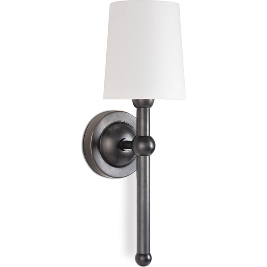 Jameson Sconce by Regina Andrew in black and oil rubbed bronze. Made from steel in a modern style.