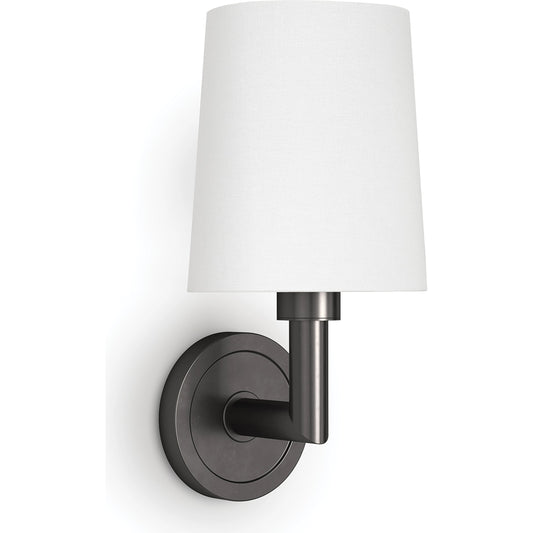Legend Single Sconce by Regina Andrew in black and oil rubbed bronze. Made from steel in a modern style.