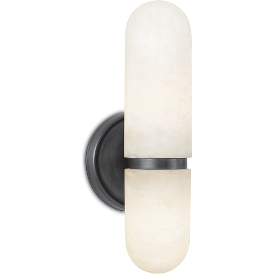 Salon Sconce by Regina Andrew in natural stone and bronze. Made from alabaster in a modern style.