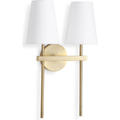 Toni Double Sconce by Regina Andrew in brass and natural brass. Made from steel in a modern style.