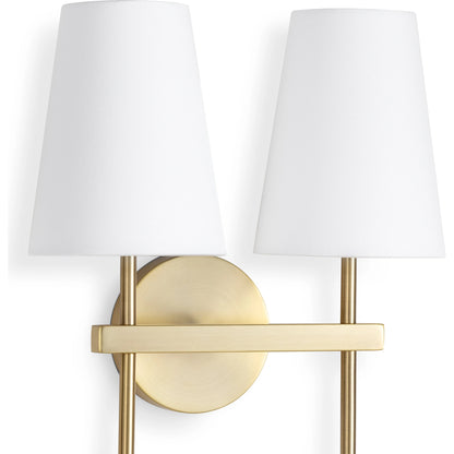 Toni Double Sconce by Regina Andrew in brass and natural brass. Made from steel in a modern style.