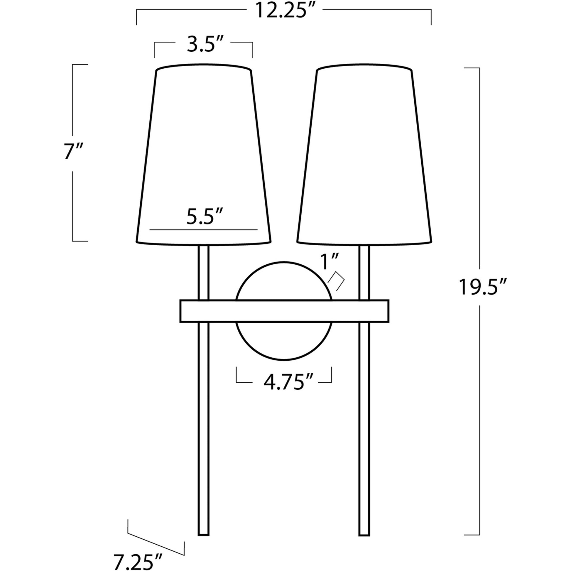 Toni Double Sconce by Regina Andrew in brass and natural brass. Made from steel in a modern style.
