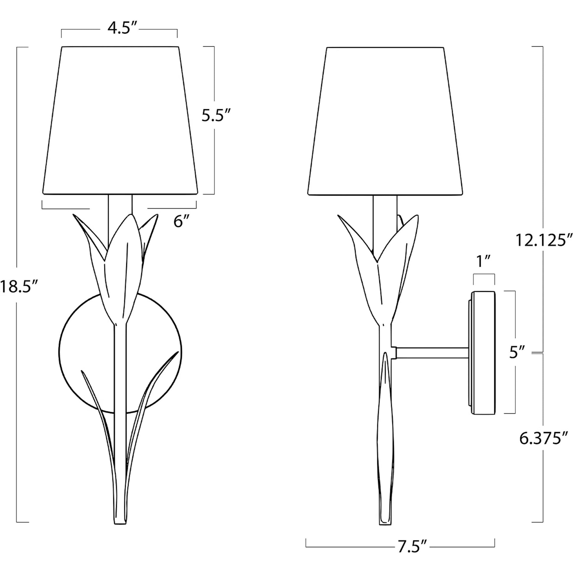 River Reed Sconce Single by Regina Andrew in antique gold. Made from steel in a modern style.