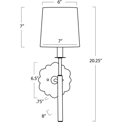 Daisy Sconce by Regina Andrew in brass and natural brass. Made from steel in a modern style.