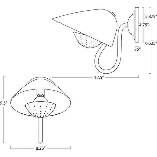 Keaton Single Sconce by Regina Andrew. Made from steel in a unique style.