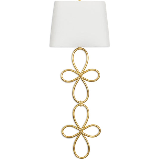 Minuet Sconce by Regina Andrew in gold leaf. Made from steel in a unique style.