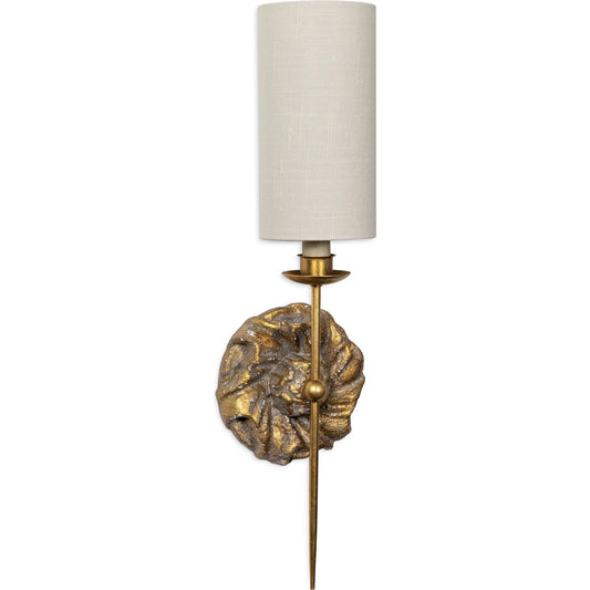 Domonique Sconce Single by Regina Andrew in gold and antique gold. Made from resin in a unique style.