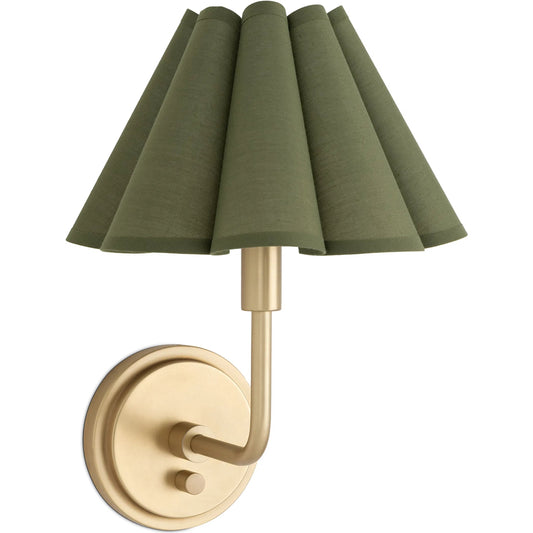 Polly Sconce Single, Green by Regina Andrew in natural brass. Made from steel in a modern style.