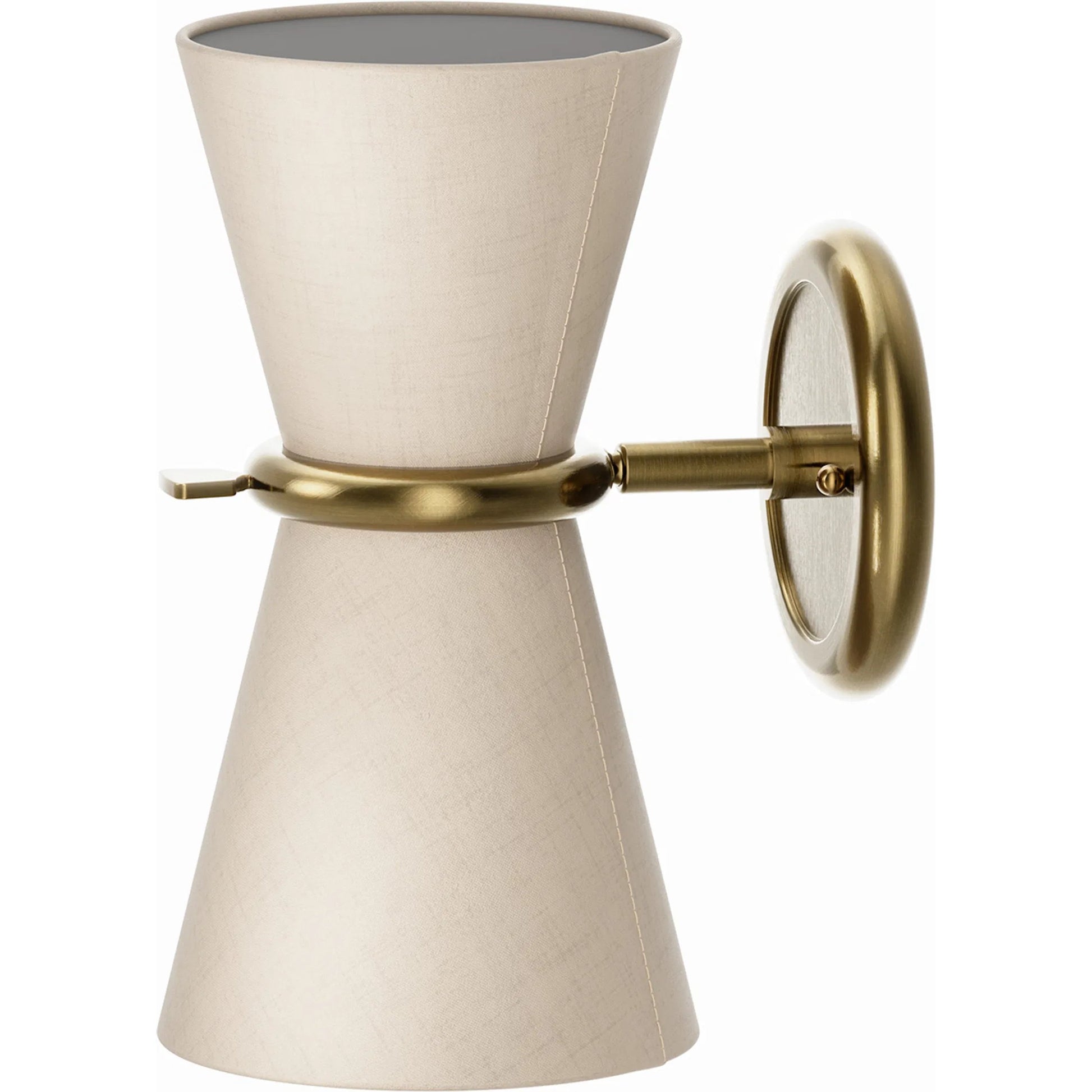 Gable Sconce by Regina Andrew in brass and antique natural brass. Made from steel in a unique style.