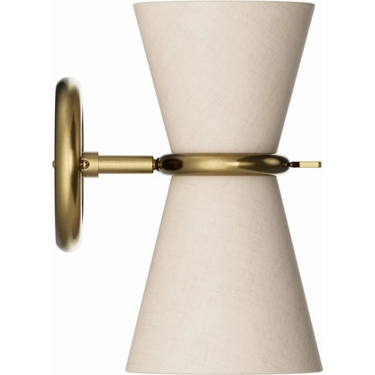 Gable Sconce by Regina Andrew in brass and antique natural brass. Made from steel in a unique style.