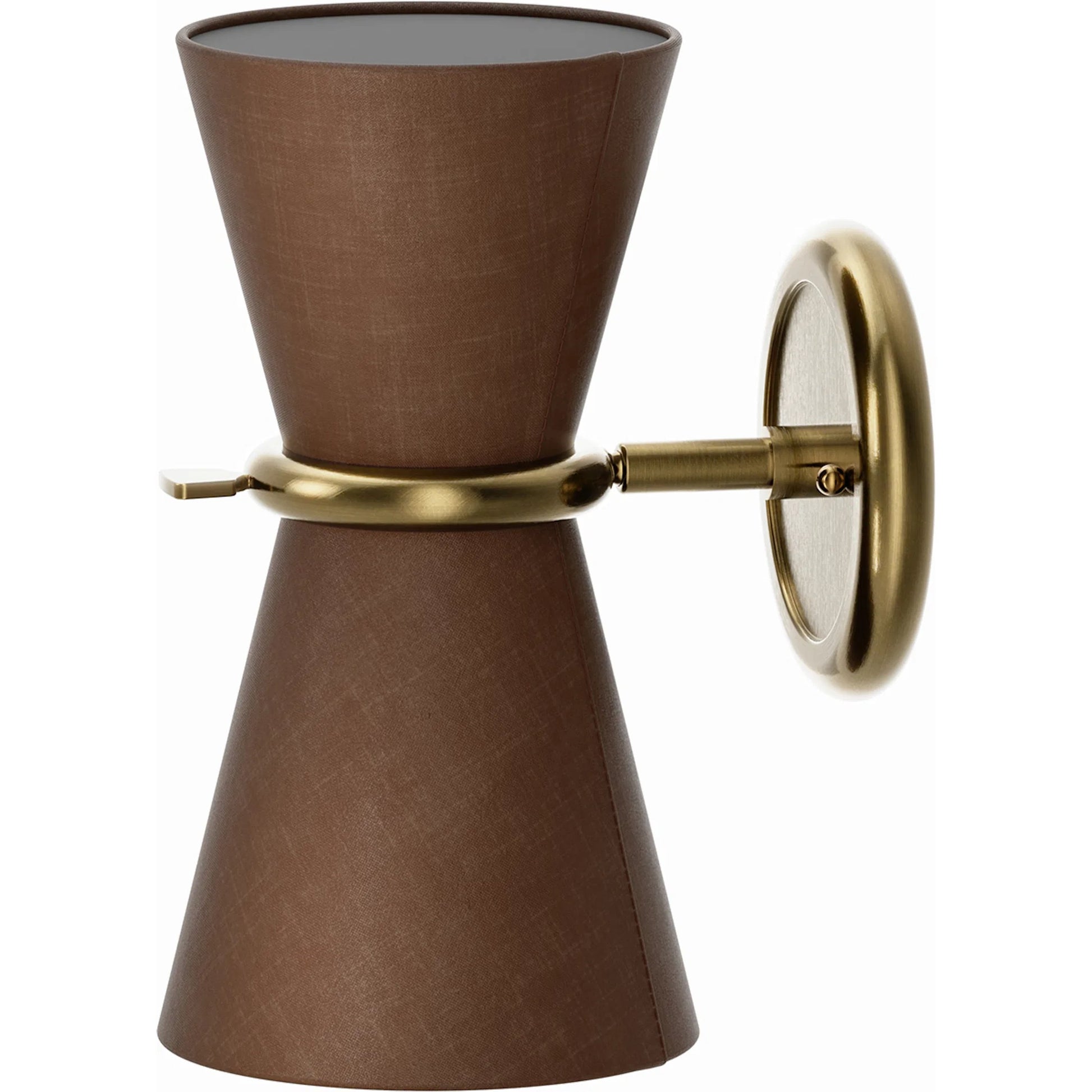 Gable Sconce by Regina Andrew in brass and antique natural brass. Made from steel in a unique style.