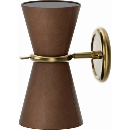 Gable Sconce by Regina Andrew in brass and antique natural brass. Made from steel in a unique style.