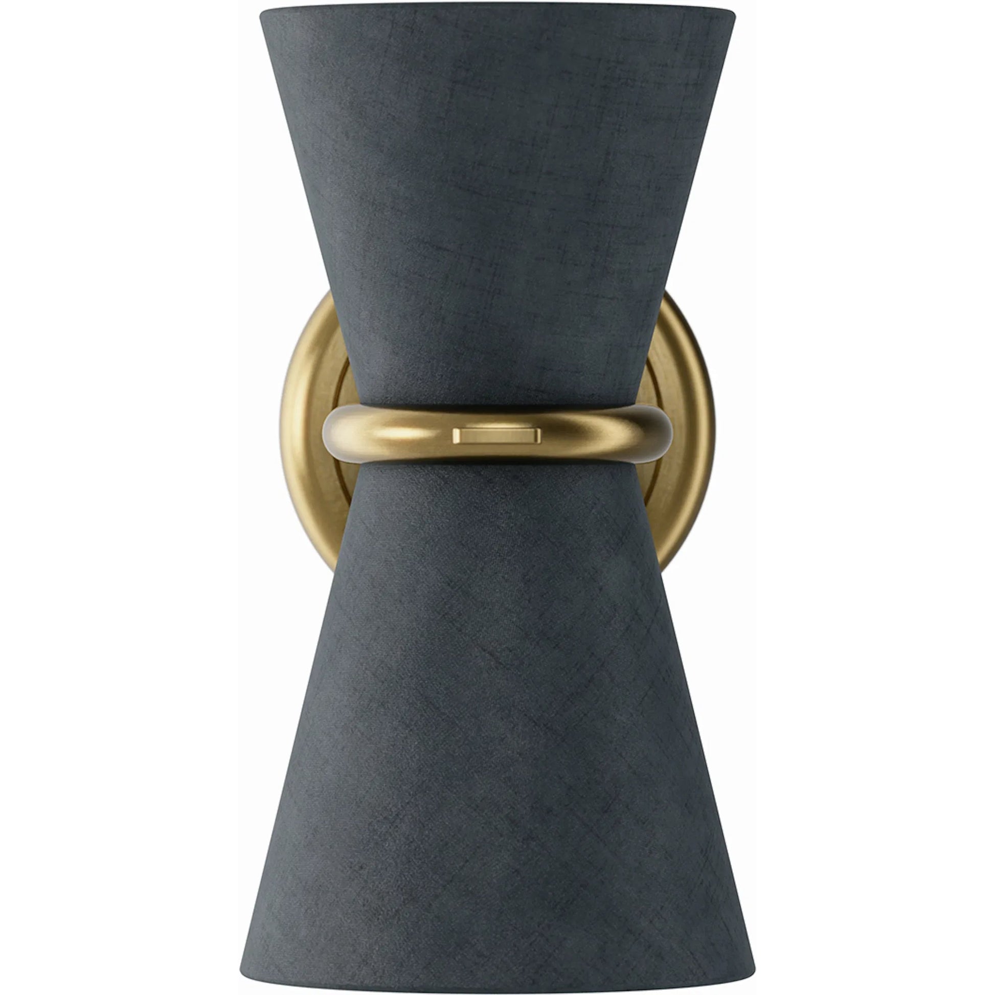 Gable Sconce by Regina Andrew in brass and antique natural brass. Made from steel in a unique style.