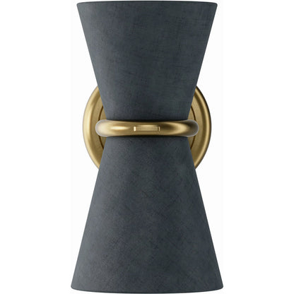 Gable Sconce by Regina Andrew in brass and antique natural brass. Made from steel in a unique style.