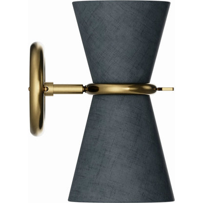 Gable Sconce by Regina Andrew in brass and antique natural brass. Made from steel in a unique style.