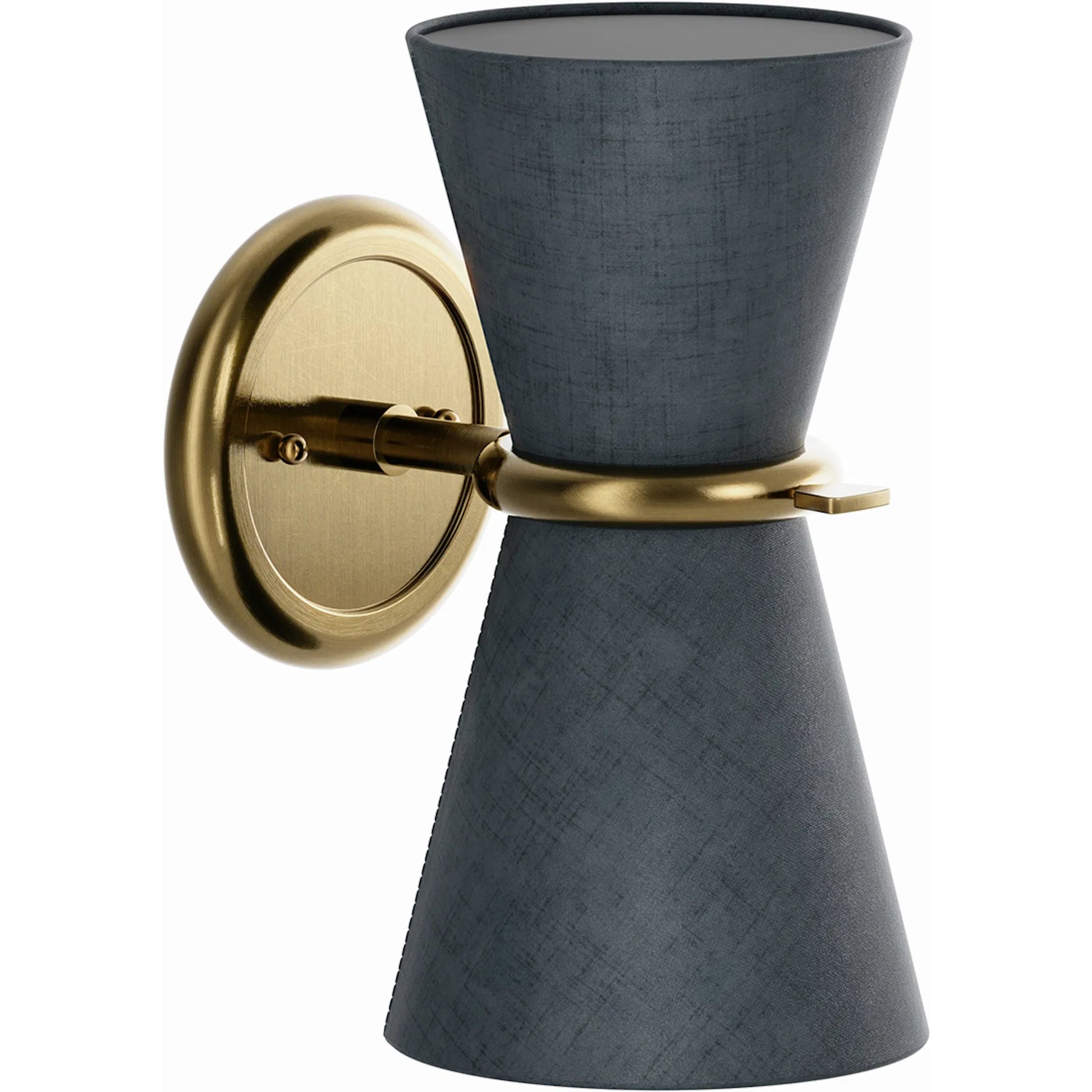 Gable Sconce by Regina Andrew in brass and antique natural brass. Made from steel in a unique style.