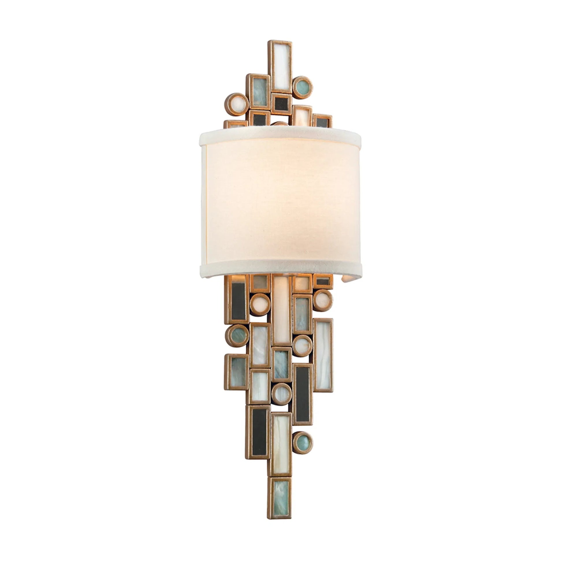 Dolcetti Wall Sconce with Shade by Corbett in dolcetti silver. Made from hand-worked iron in a transitional style.