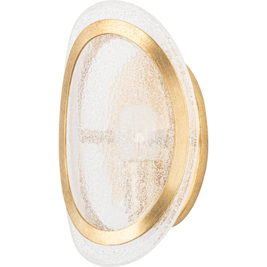 Danes Wall Sconce by Hudson Valley in vintage gold leaf. Made from brass in a transitional style.