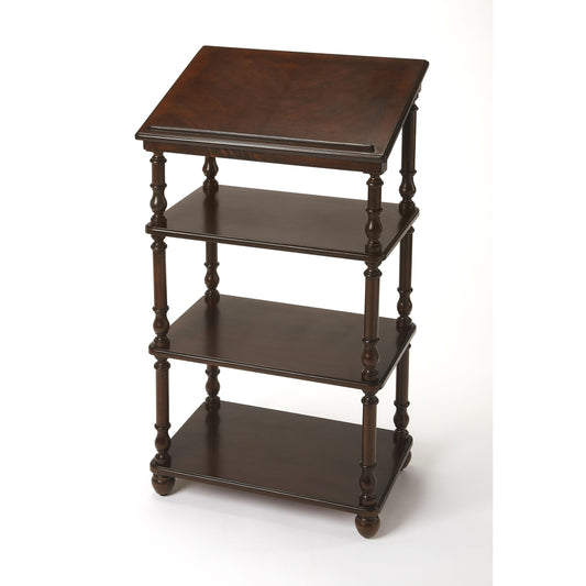Alden Vintage Oak Library Stand by Butler Specialty Company. Made from poplar hardwood solids, cherry veneer in a traditional style.