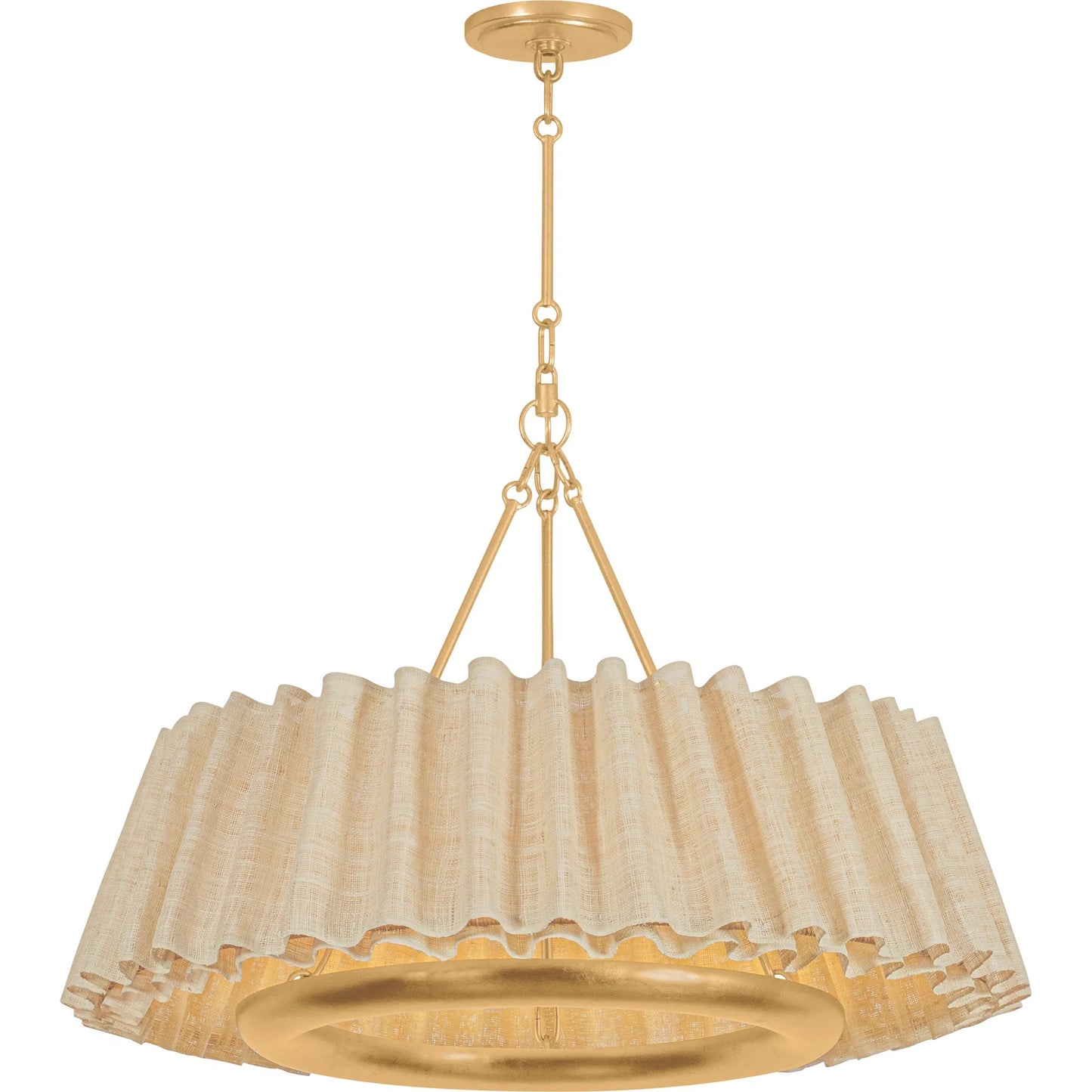 003 SI-2544187 | Additional Silo | Beechford Chandelier by Hudson Valley in vintage gold leaf. Made from natural woven in a unique style.