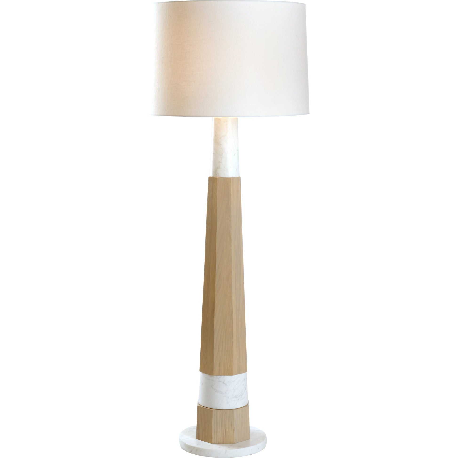 Laurence Floor Lamp by Wildwood in rift cut white oak, natural white. Made from unique in a modern style.