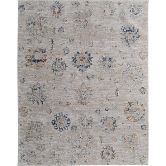 Pasha Transitional & Botanical Rug - 39M9F by Feizy in taupe, ivory, blue. Made from polyester in a unique style.