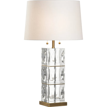 Lasater Lamp by Wildwood in clear, antique brass. Made from unique in a modern style.