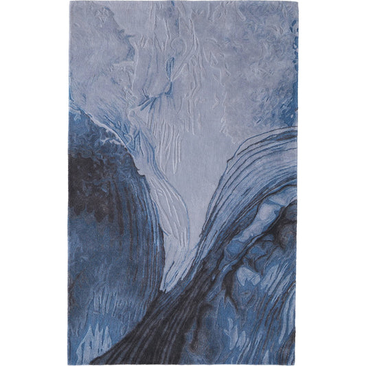 Kawai Rug - KAW8983F by Feizy in blue, black, gray. Made from wool, viscose in a unique style.