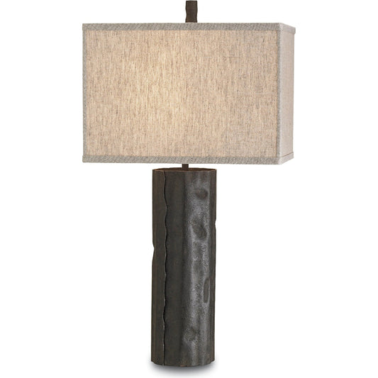 Caravan Table Lamp by Currey and Company in mole black. Made from wrought iron in a transitional style.