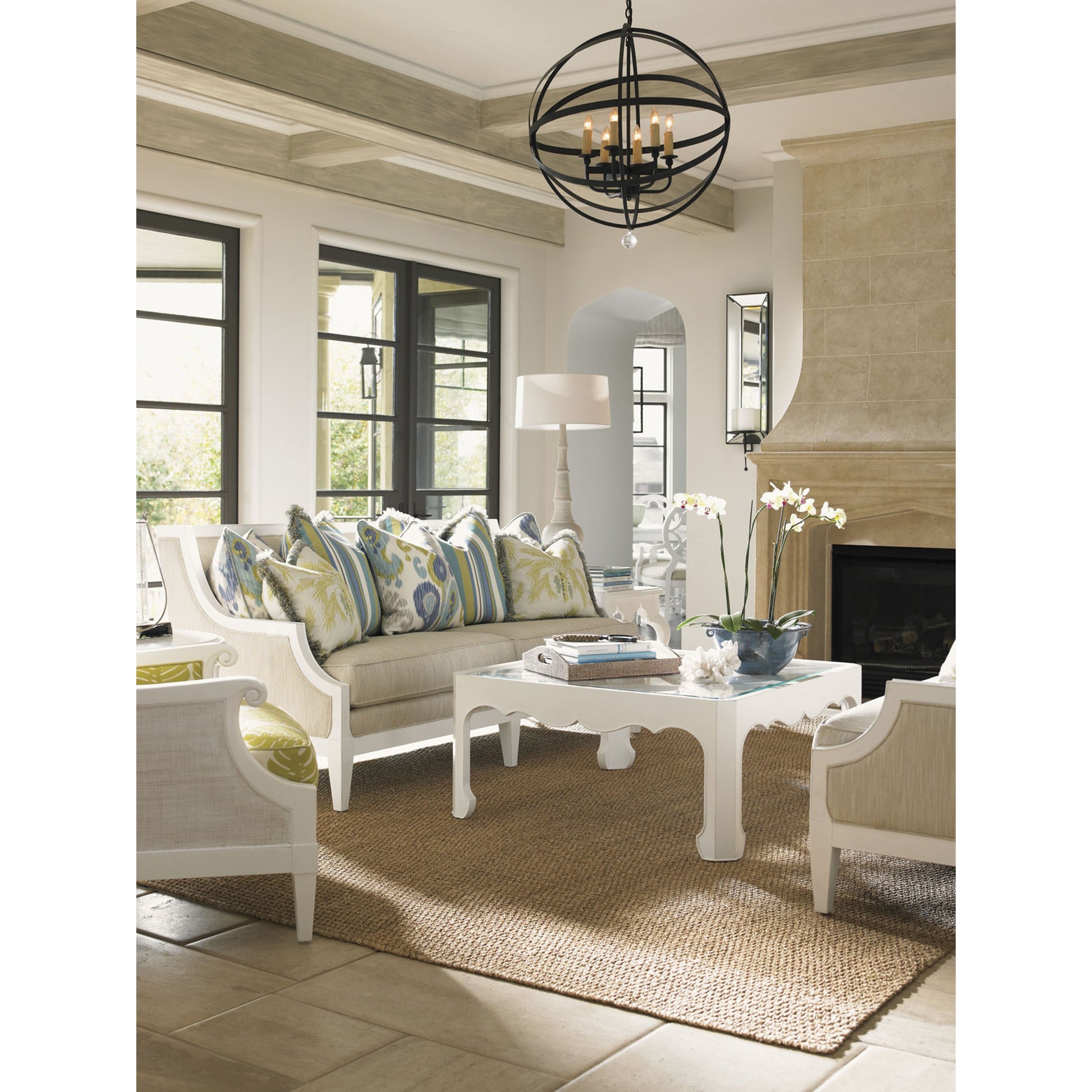 Cassava Cocktail Table by Tommy Bahama Home in white. Made from unique in a transitional style.