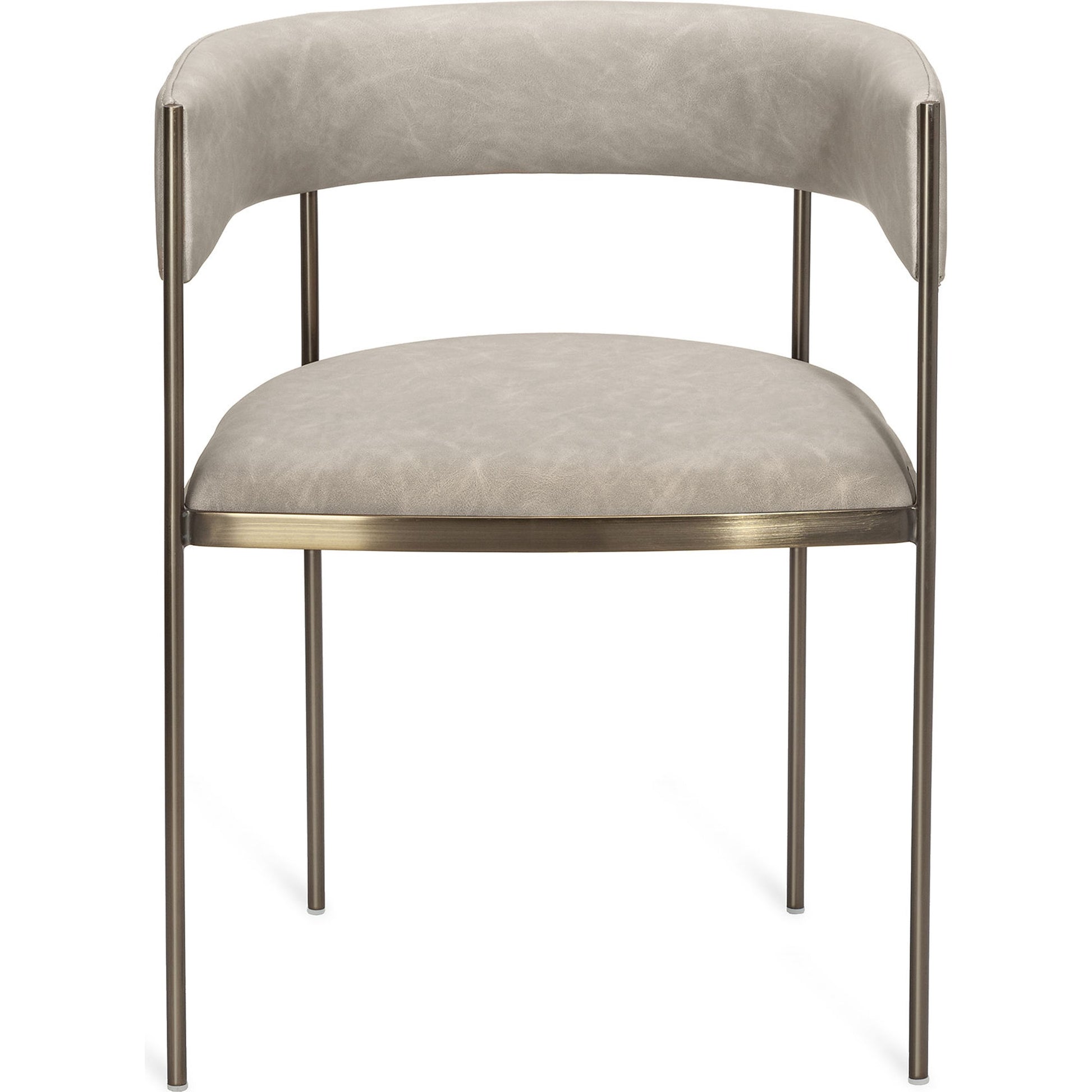 Ryland Dining Chair by Interlude Home in distressed charcoal, antique bronze. Made from faux leather, metal in a modern style.