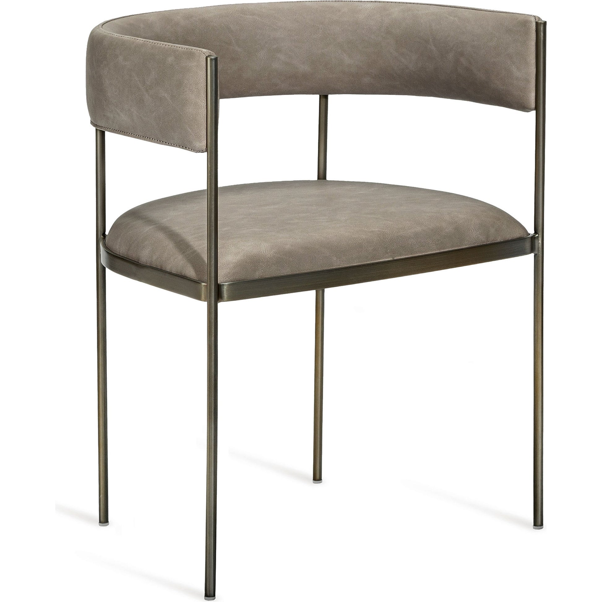 Ryland Dining Chair by Interlude Home in distressed charcoal, antique bronze. Made from faux leather, metal in a modern style.