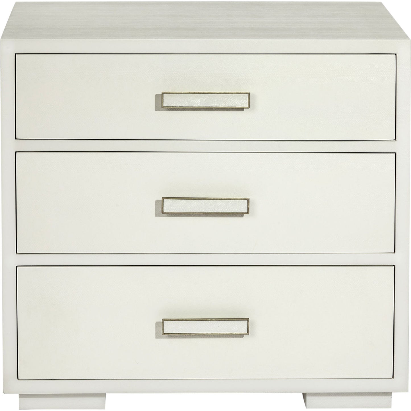 002 SR-388449 | Additional Silo | Portia Bedside Chest by Interlude Home in snow white, champagne silver. Made from wood, faux snakeskin, iron in a modern style.