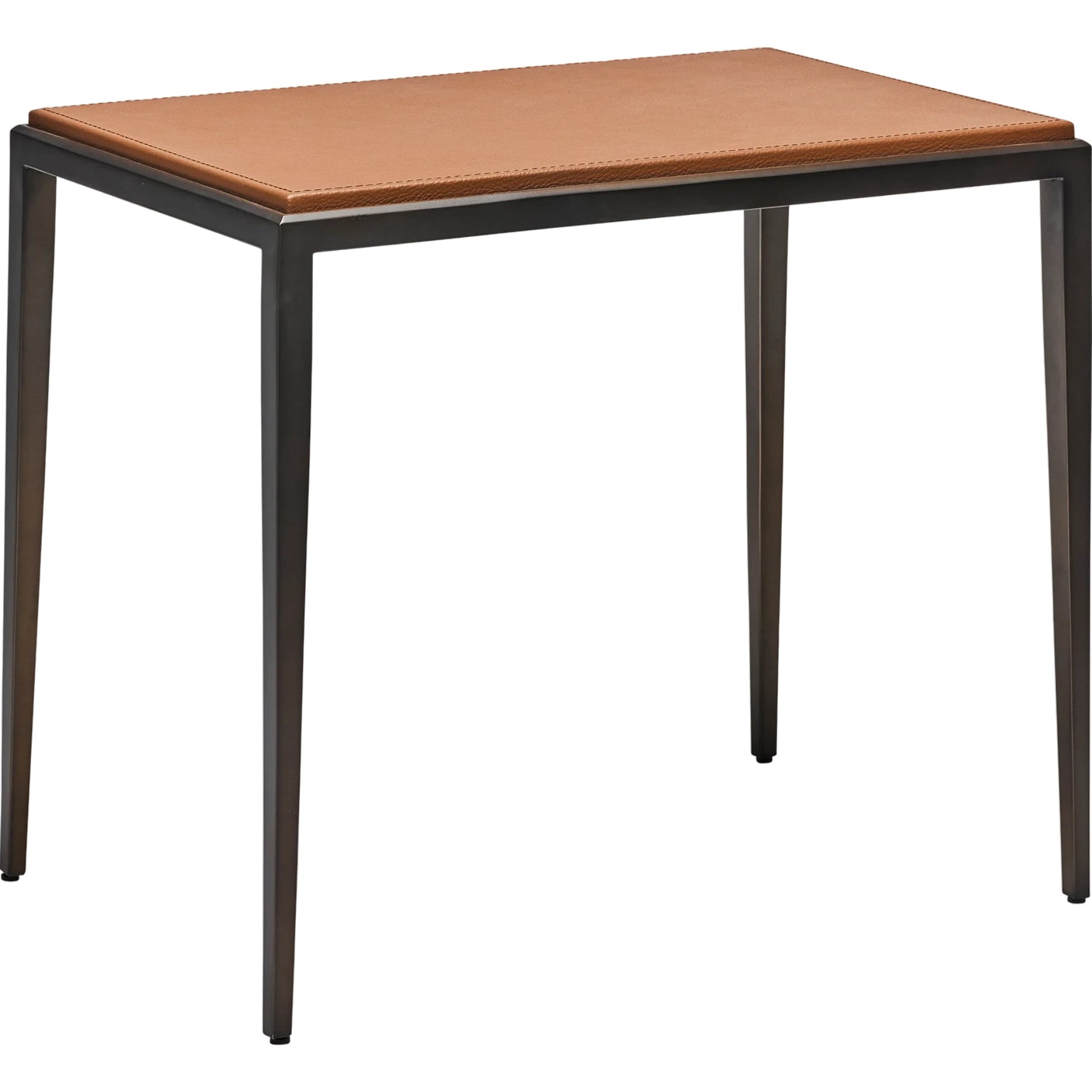 Auburn Side Table by Interlude Home. Made from wood, cast iron, leather in a modern style.