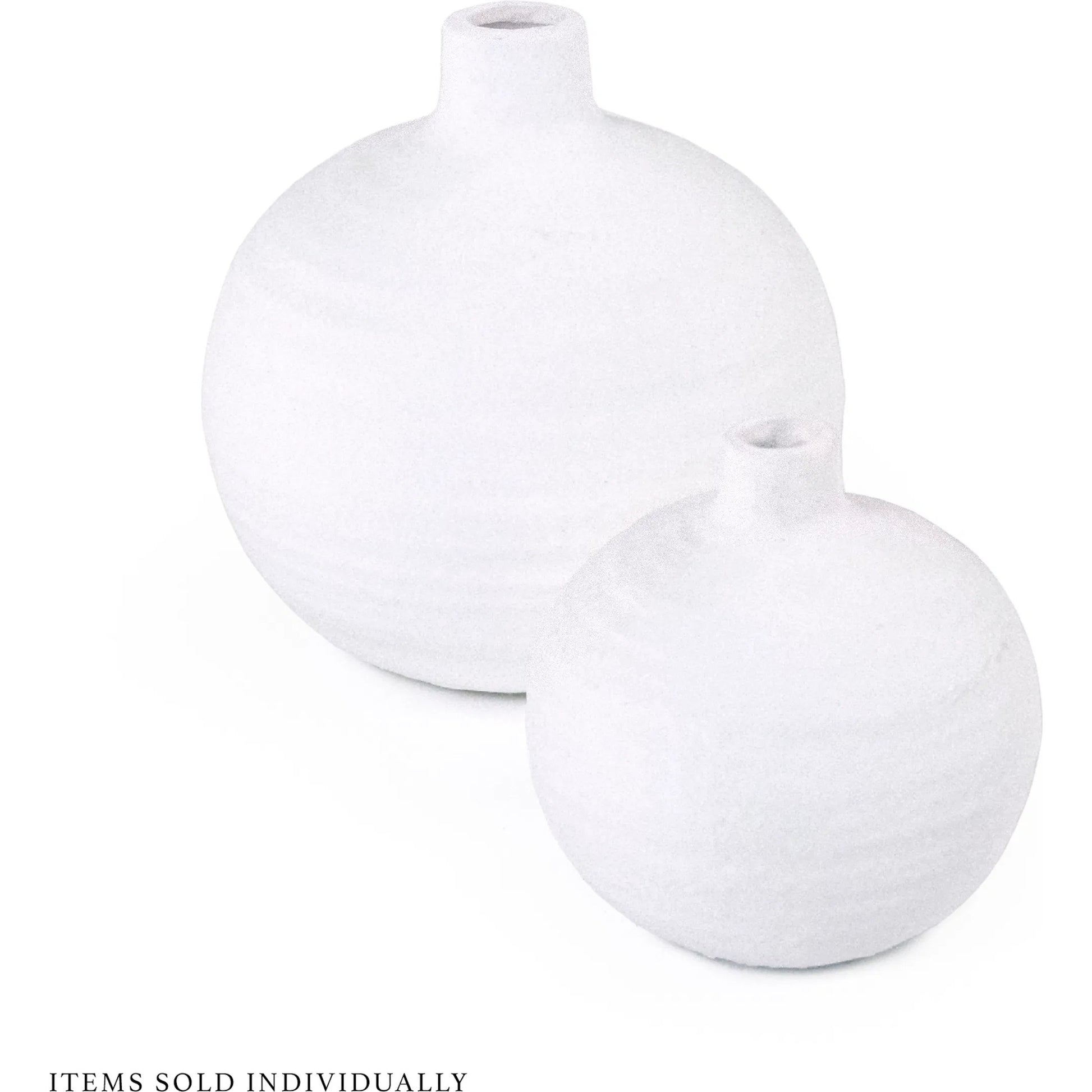 White Vase by Zentique in distressed white. Made from ceramic in a unique style.