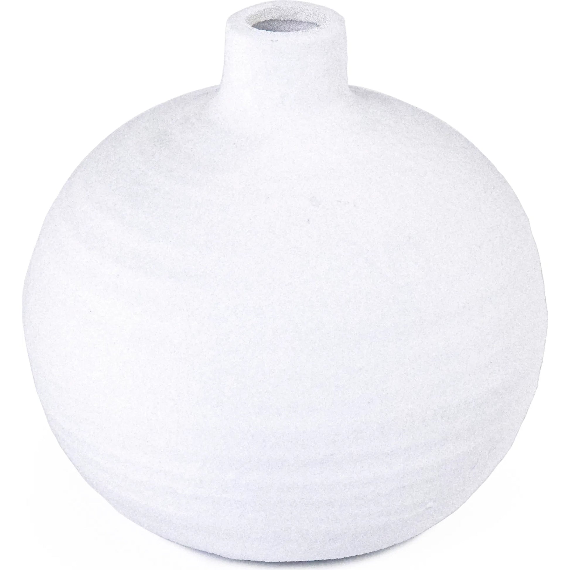 White Vase by Zentique in distressed white. Made from ceramic in a unique style.