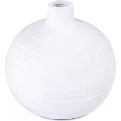 White Vase by Zentique in distressed white. Made from ceramic in a unique style.