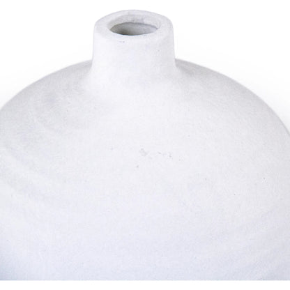 White Vase by Zentique in distressed white. Made from ceramic in a unique style.