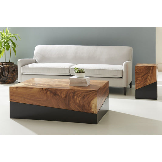 Geometry Rectangular Coffee Table by Phillips Collection in gray stone. Made from unique in a rustic style.