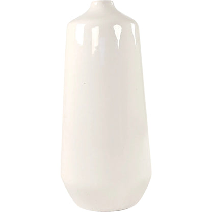 White Glazed Vase by Zentique in partially glazed off-white. Made from ceramic in a transitional style.