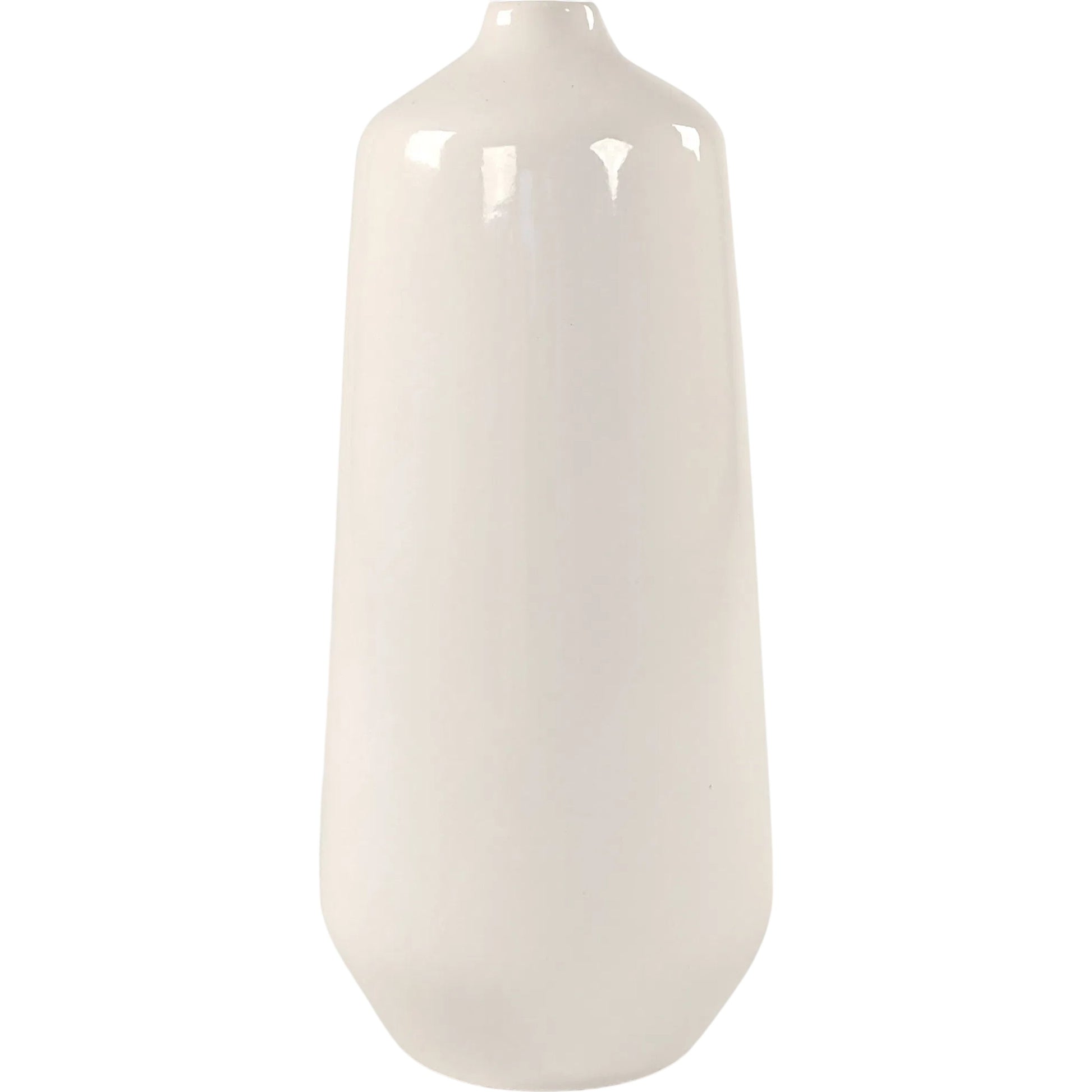 White Glazed Vase by Zentique in partially glazed off-white. Made from ceramic in a transitional style.