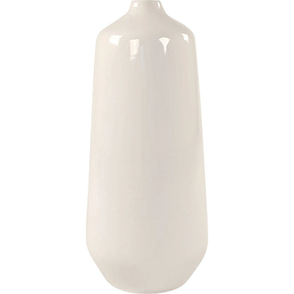 White Glazed Vase by Zentique in partially glazed off-white. Made from ceramic in a transitional style.