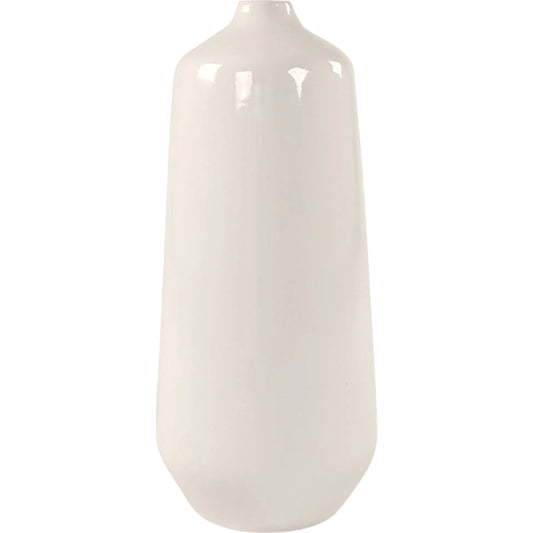 White Glazed Vase by Zentique in partially glazed off-white. Made from ceramic in a transitional style.