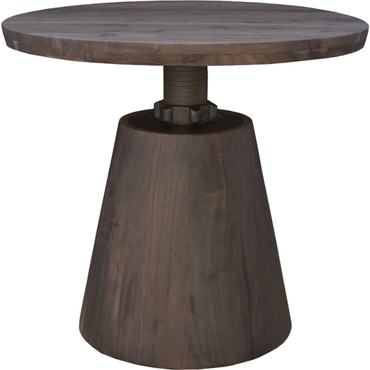 Bronx Bistro Crank Table by LH Imports in dark brown and vinegar matte, black, powder coat. Made from solid acacia, reclaimed iron in a unique style.