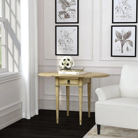 Glenview Pembroke Side Table by Butler Specialty Company in beige and antique beige. Made from oak veneer, fiberboard, poplar solids in a cottage & farmhouse style.