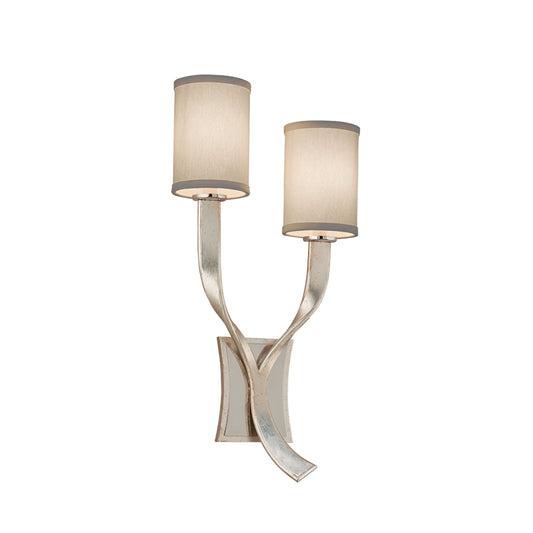 Roxy Wall Sconce Left by Corbett in silver leaf. Made from hand crafted iron in a modern style.