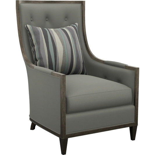 Greenwood Chair by Lexington in green and gary. Made from mahogany, fabric in a unique style.
