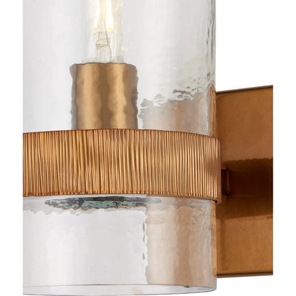 Sudeley Wall Sconce by Currey and Company in clear, satin brass. Made from glass, metal in a transitional style.