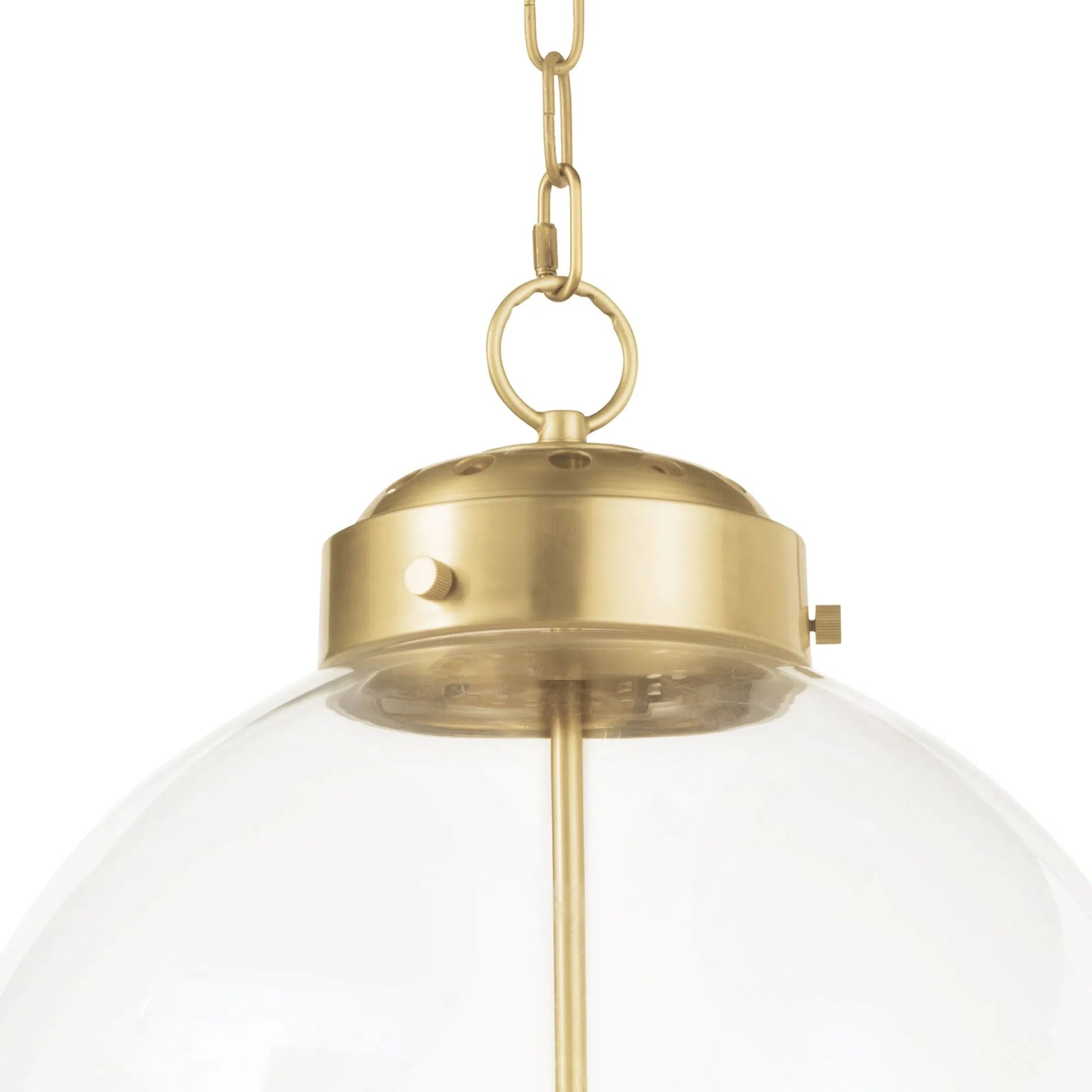 Globe Pendant in Natural Brass by Regina Andrew in brass and natural brass. Made from cast zinc in a traditional style.
