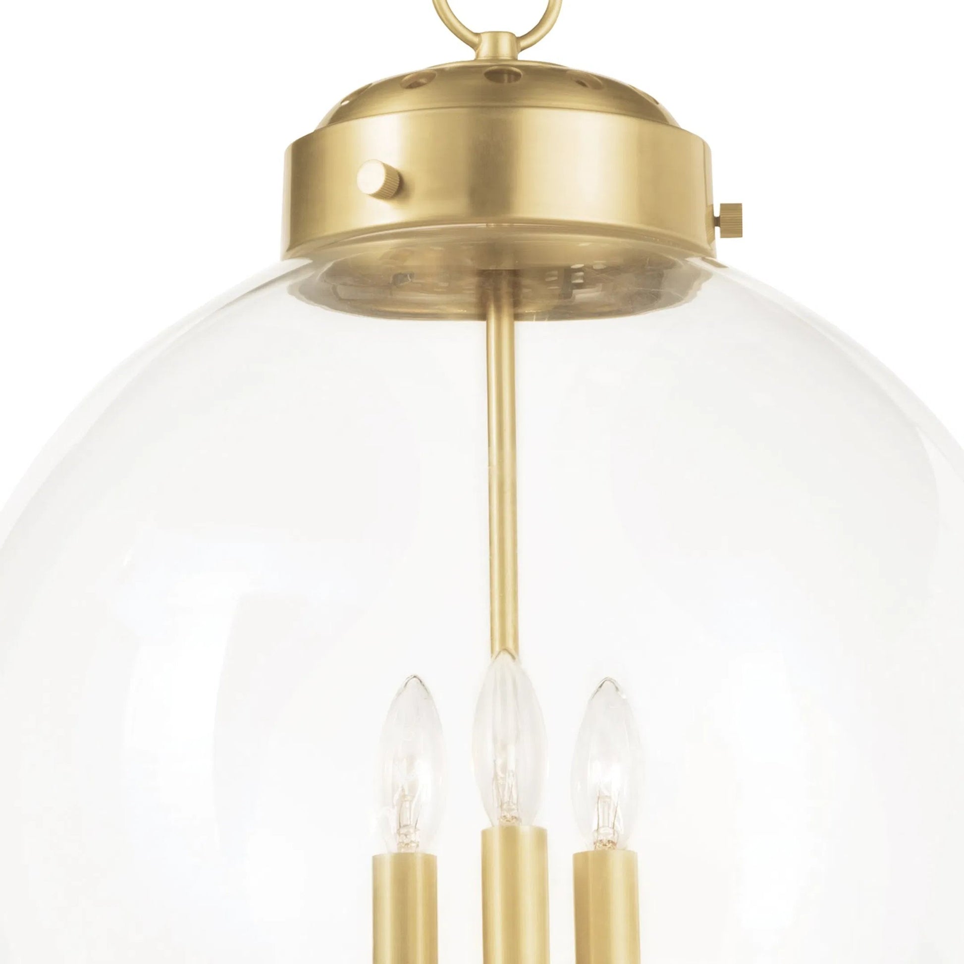 Globe Pendant in Natural Brass by Regina Andrew in brass and natural brass. Made from cast zinc in a traditional style.